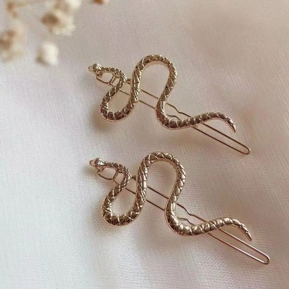Заколка для волос в форме змеи подарочная металлическая заколка набор удобства