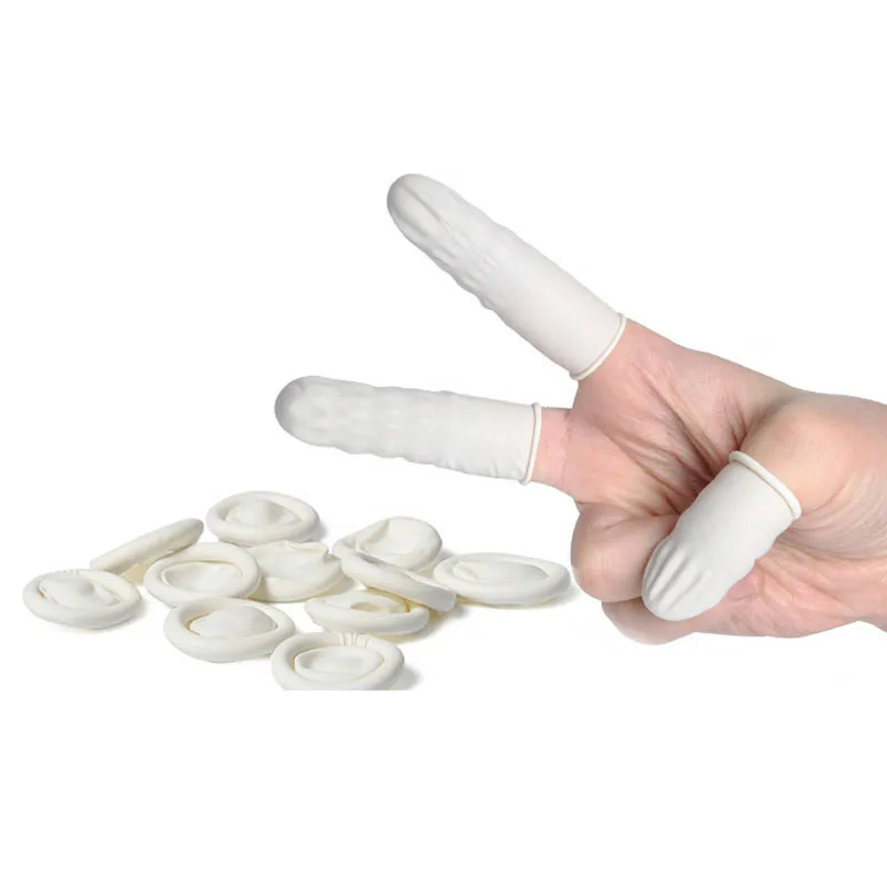

100Pcs Disposable Fingertips Protector Gloves Natural Rubber Non-slip Anti-static Latex Finger Cots Fingertips Durable Tool