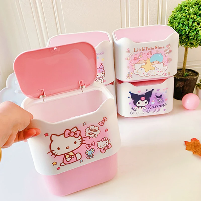 

Sanrio plush Kawai My Melody Hellow Kittys Cartoon Cute Pattern Desktop Superimposed Drawer Storage Box Smiley Keys Storage Bins