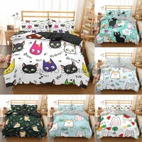 animal cats single double bed cover 90135150 girls kids duvet cover set comforter 23pcs bedding sets king queen quilt cover