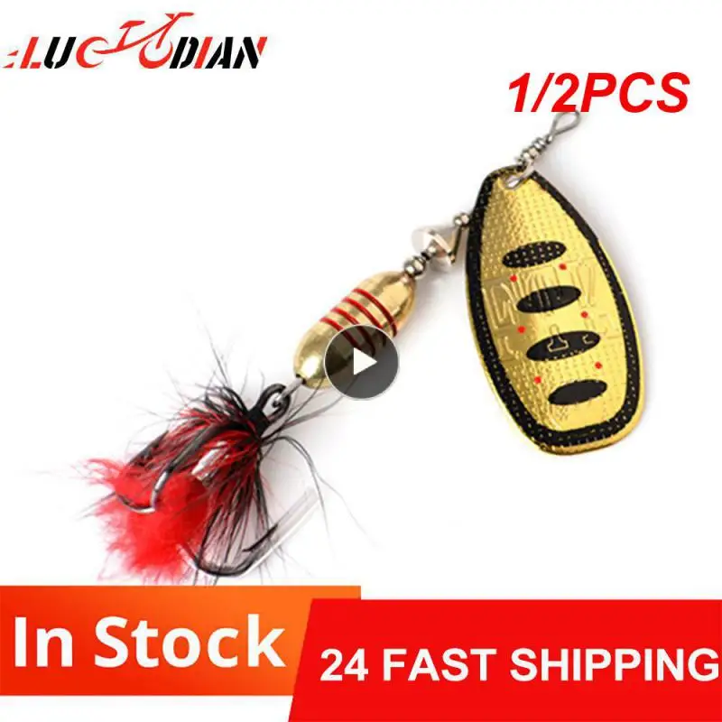

1/2PCS Metal Fishing Lure Spinner Bait 8g 13g 19g Spoon Lures Bass Hard Baits With Feather Treble Hooks Wobblers Pike Tackle