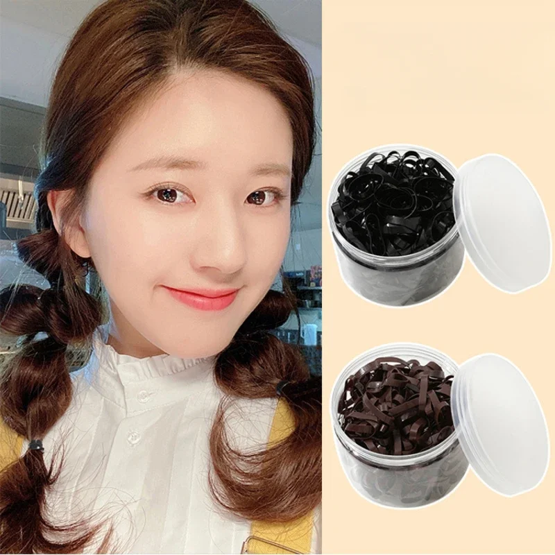 Резинки для волос Одноразовые черные девочек 500-1000 шт./комплект