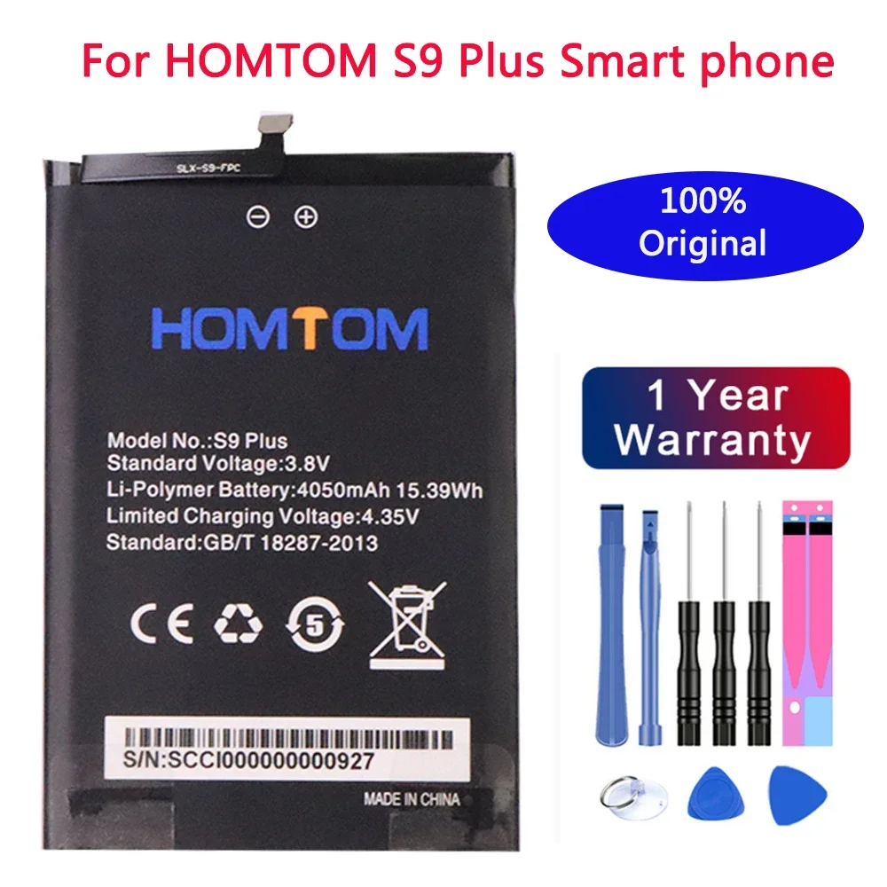 

100% New High Quality Original homtom S9 Plus Battery 4050 mAh for HOMTOM S9 Plus Smart Phone +Free Tools