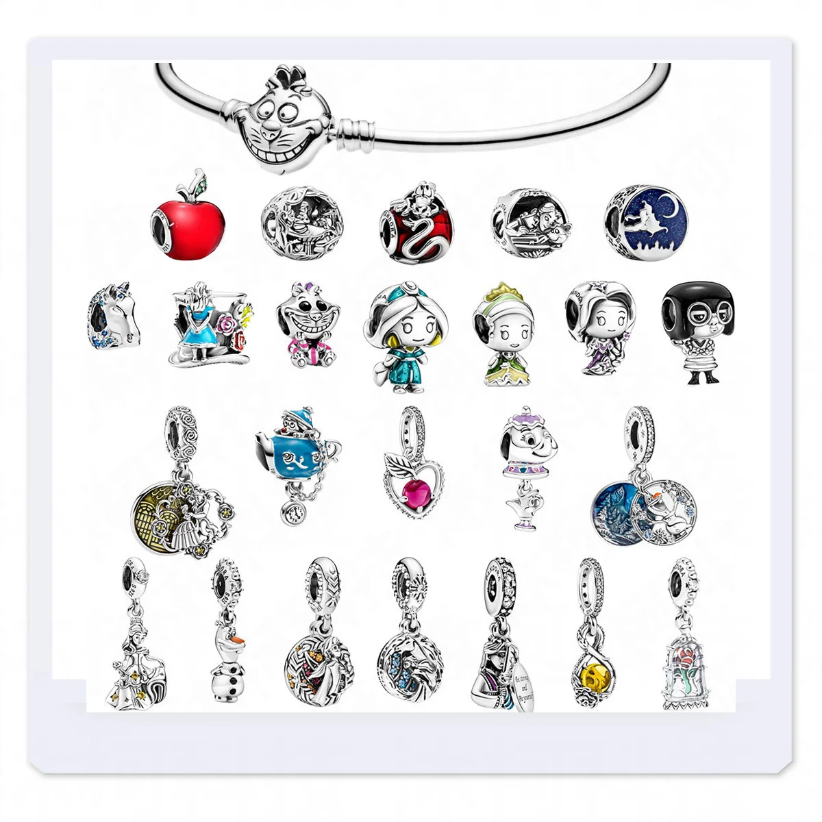 

Original 925 Plata De Ley Sterling Silver Free Shipping Disney Series Kawaii Olaf Anna Elsa Simba Buzz DIY Boy Girl Kids Gift