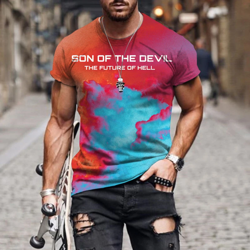 

Men's Alors T Shirt Summer Short Sleeve Fashion 3D Graphic Letter Print Oversized Harajuku Sports Casual Jogging Hip Hop Street
