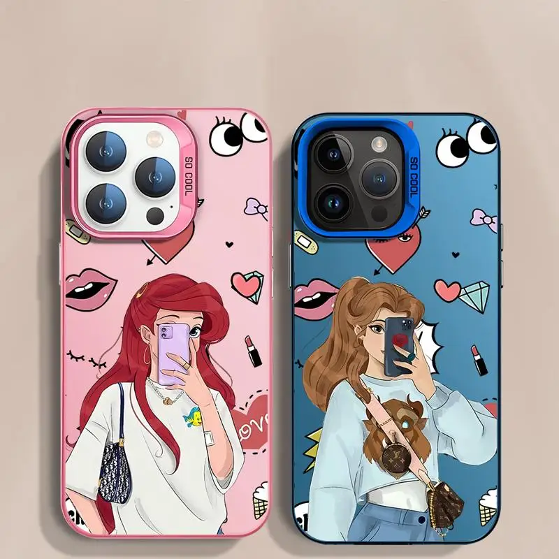 Красивые чехлы для телефонов с принцессой селфи Apple iphone 14 pro max чехол 15pro 16 13 11Pro 16plus
