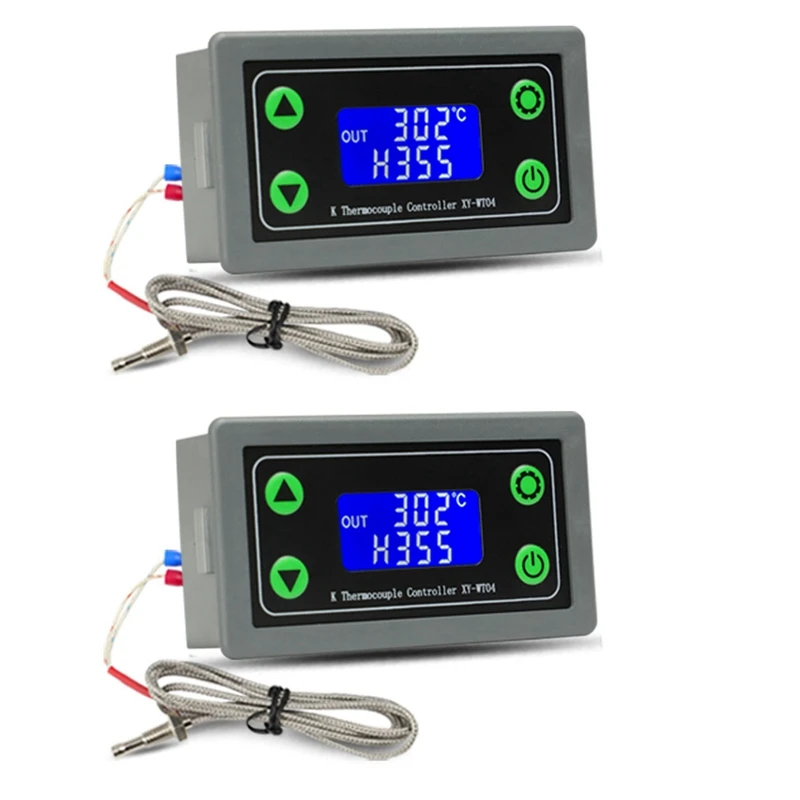

2X XY-WT04 High Temperature Digital Thermostat K-Type Thermocouple High Temperature Controller -99-999 Degrees