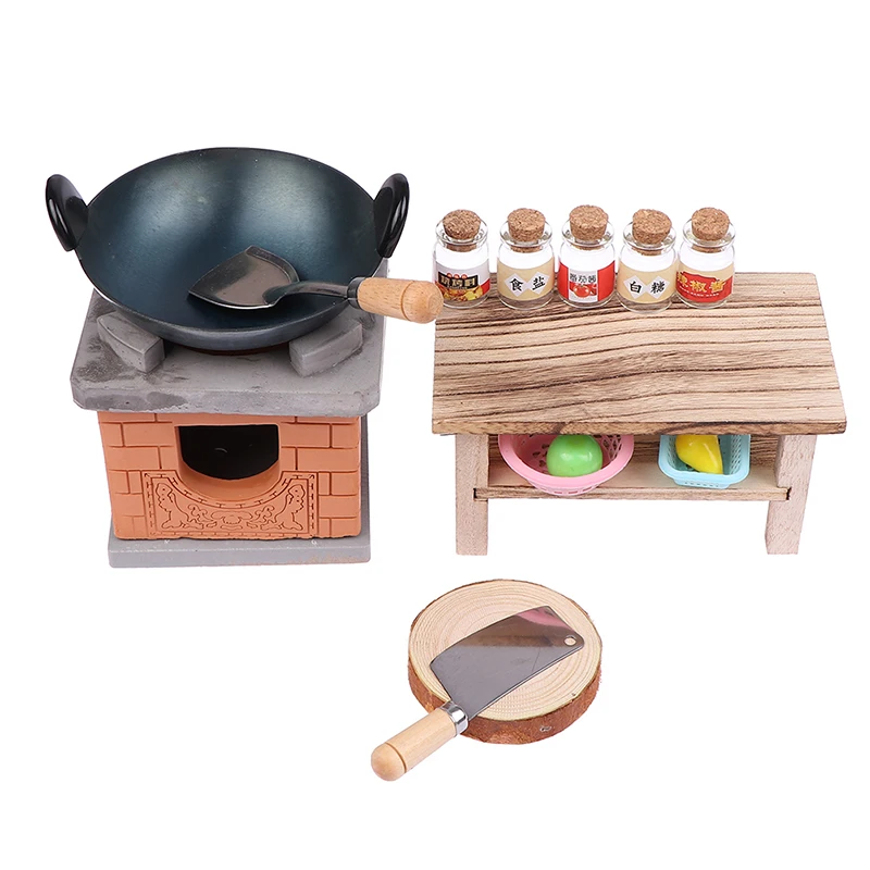 

1Set DollHouse Food Play Mini Kitchenette True Cooking Set Edible Cooking Kitchenware The Best Gifts For Children Play House Toy