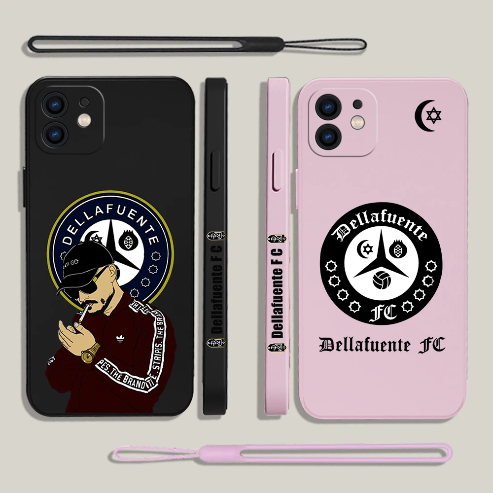

Dellafuente F C Artwork Phone Case For iPhone 14 13 12 11 Pro Max Mini X XR XS MAX SE20 8 7 Plus 6 6S Plus Cases with Hand Strap