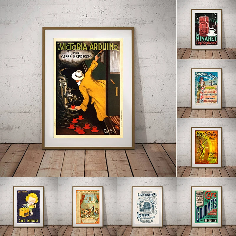 

Винтажные рекламные плакаты в виде кофе, Художественная печать в викторианском стиле, в эфемерском стиле, для кафе, магазина, ежедневника, К...