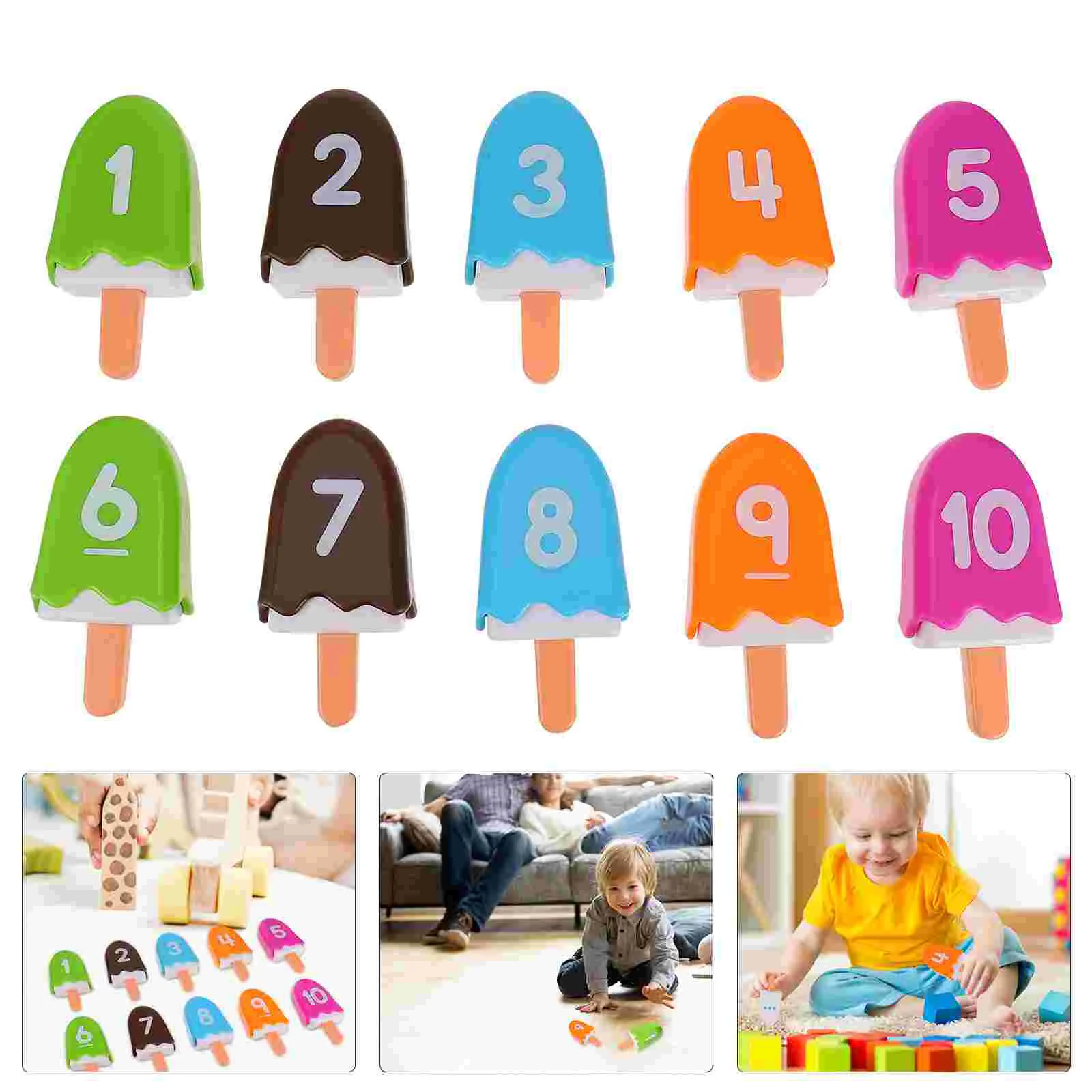 

Matching Toys Kids Number Learning Educational Plaything Plastic Children Cognitive Household Digital Popsicle