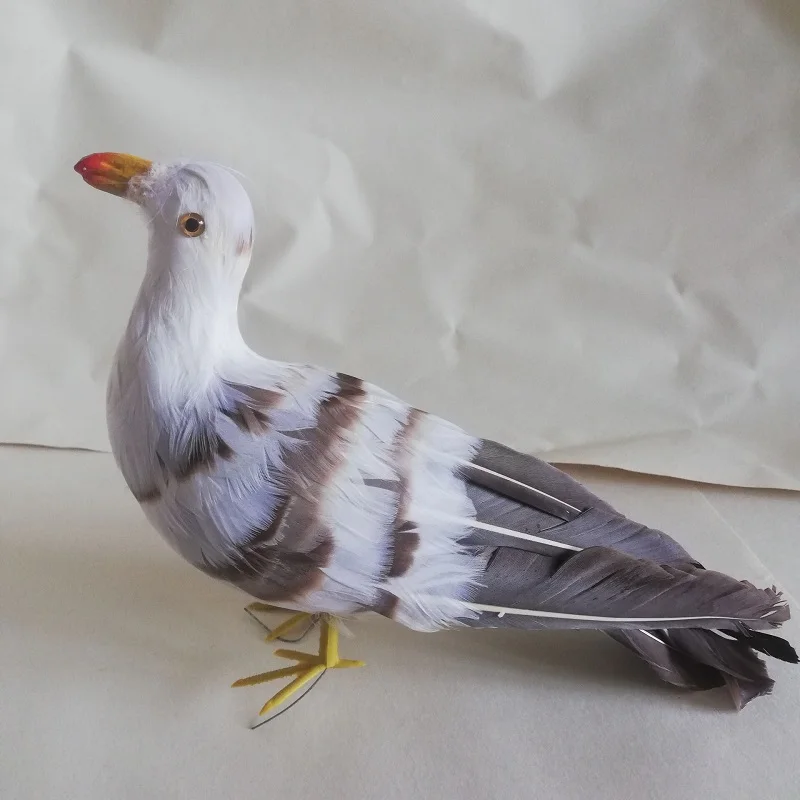

cute real life standing Seagull model feather seagull bird toy about 25cm