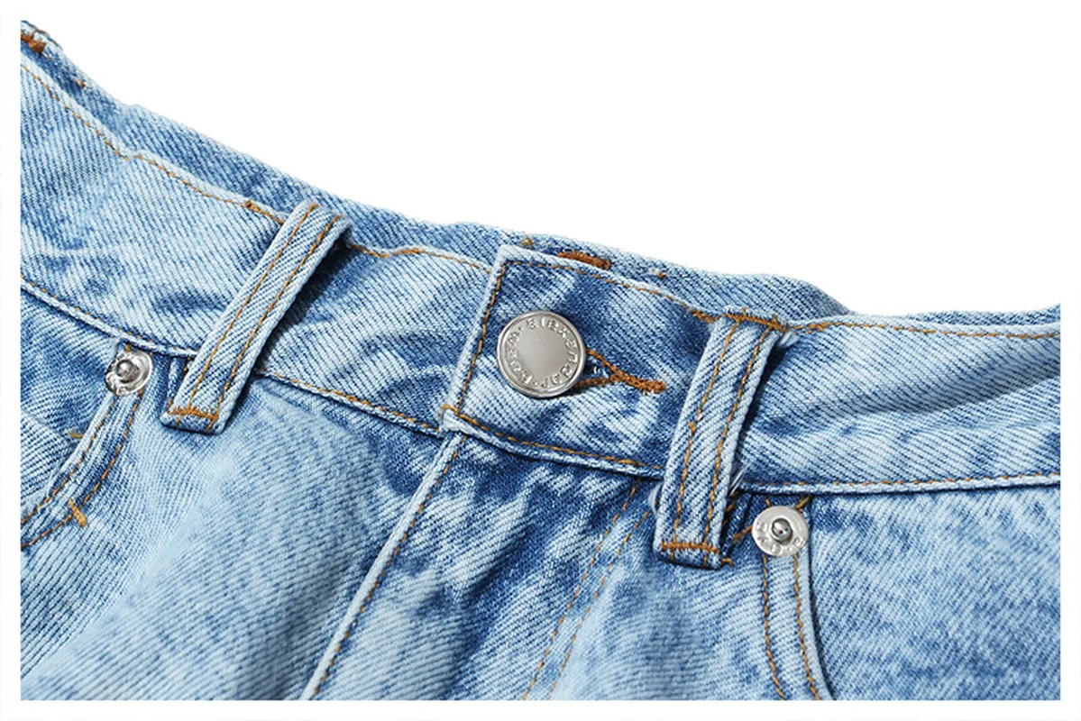 Sexy Ruffle Denim Shorts Washed Pockets Zippers Shorts High Waist Female Bottoms Y2k 2023 New Spring Summer Fashion Blue Shorts