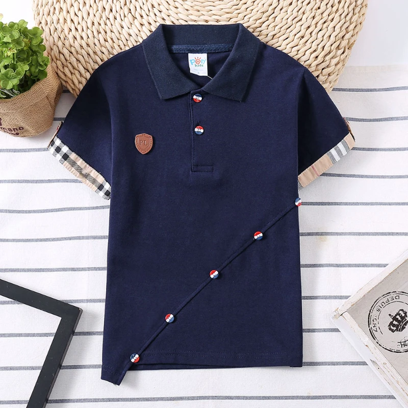 2022 New Children Polo Shirt Solid Kids Boys Polo Shirts Korea Fashion Boys Designer Clothes School Uniform