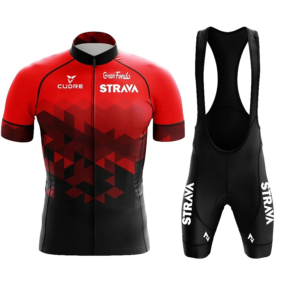 

2023 New Cycling Jersey Set Strava Summer Short Sleeve Breathable Men's MTB Road Bike Cycling Clothing Game Uniform Suit