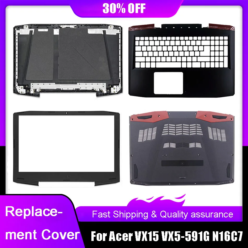 Новая задняя крышка для ноутбука, задняя крышка для Acer VX5-591 VX15 N16C7, передняя панель, Упор для рук, Верхняя Нижняя деталь, петли, задняя крышка