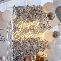 happy birthday neon sign made with transparent acrylic for indoor wedding birthday party decoration nhneon