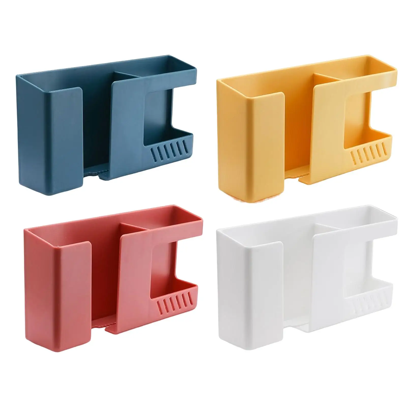 

TV Remote Control Storage Phone Plug Holder Double Layer Wall Mounted Organizer Box for Bedside Bathroom Home Bedroom