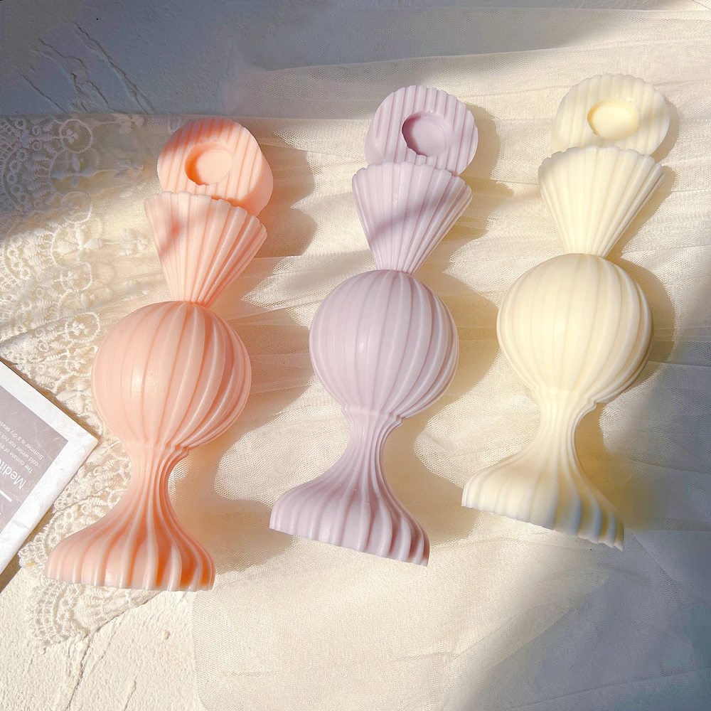 

Circular Cone Pillar Candle Silicone Molds Trendy Geometry Art Silicone Mould Handmade Soy Wax Candle Making Tool