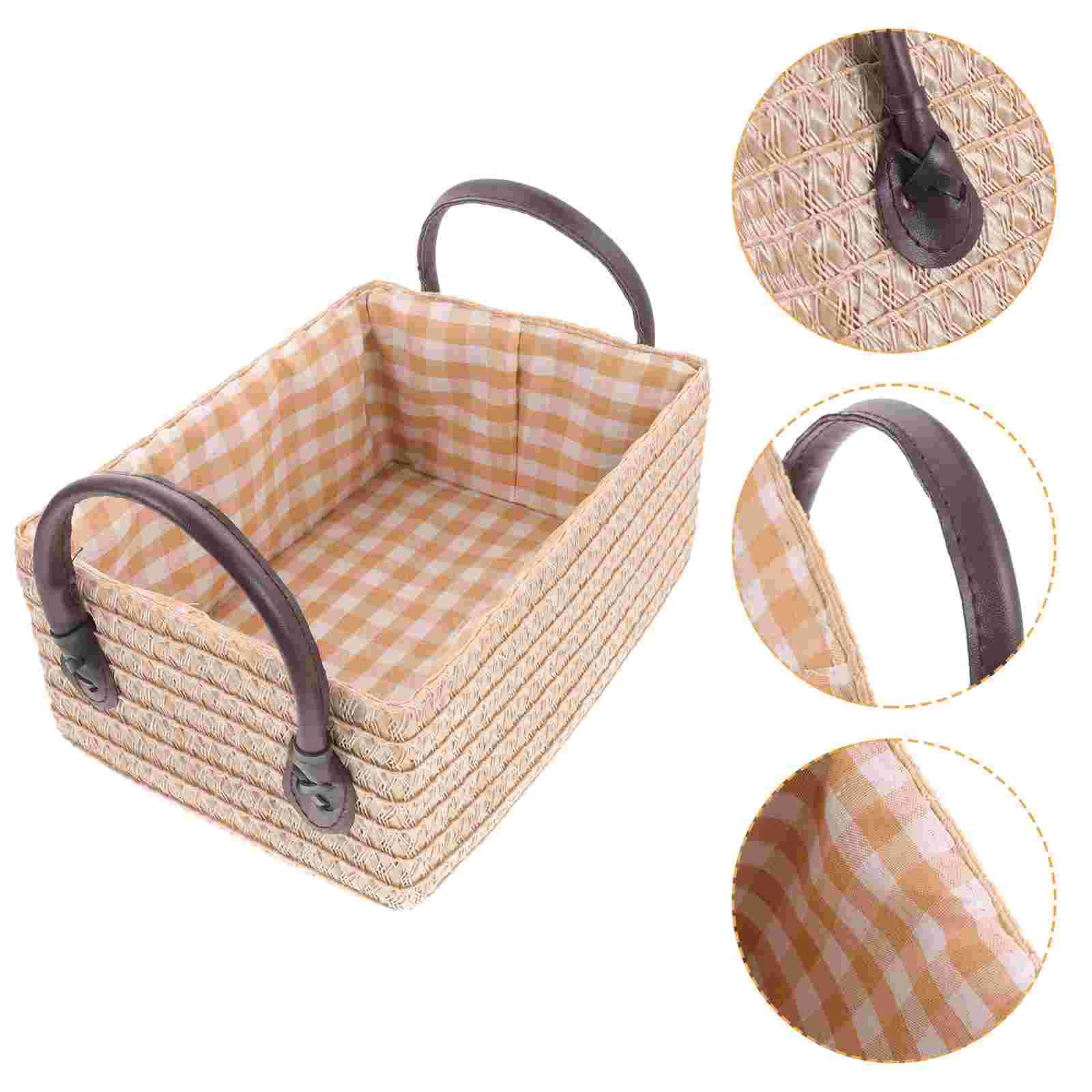 

Basket Storage Woven Baskets Organizer Bin Hamper Rope Laundry Nursery Clothes Boxes Shelf Toy Sundries Baby Cotton Cube Handles