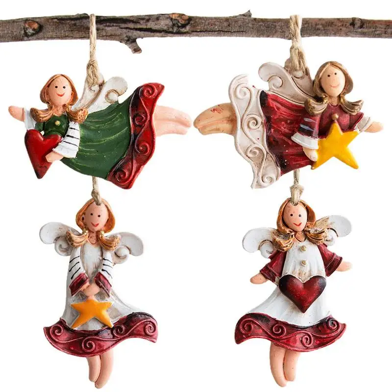 

Подвесные Подвески из смолы, рождественские подвесные ангельские украшения, подвесные ангельские куклы, рождественские украшения для дома...