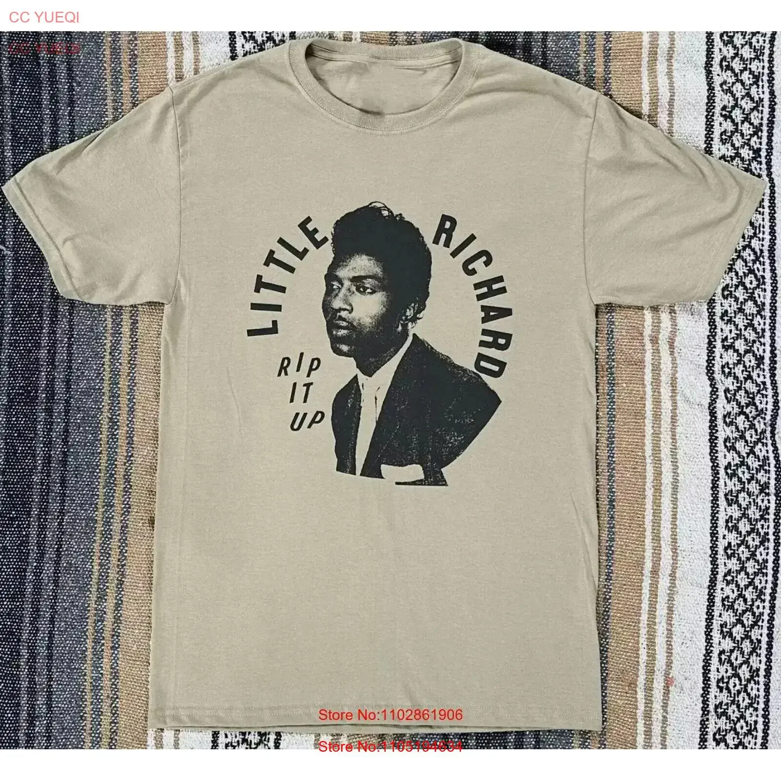 Фото Футболка Rip It Up Little Richard Cotton For Fan Sand S 2345XL, винтажная стираная мягкая универсальная слегка дизайнерская одежда №1