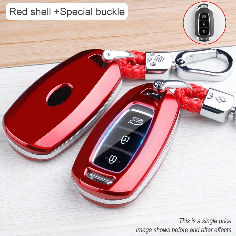 

ABS+fiber hard shell Carbon fiber Car Remote Key Case Cover For Hyundai i30 Elantra GT Kona Electric Veloster Santa Fe Accent