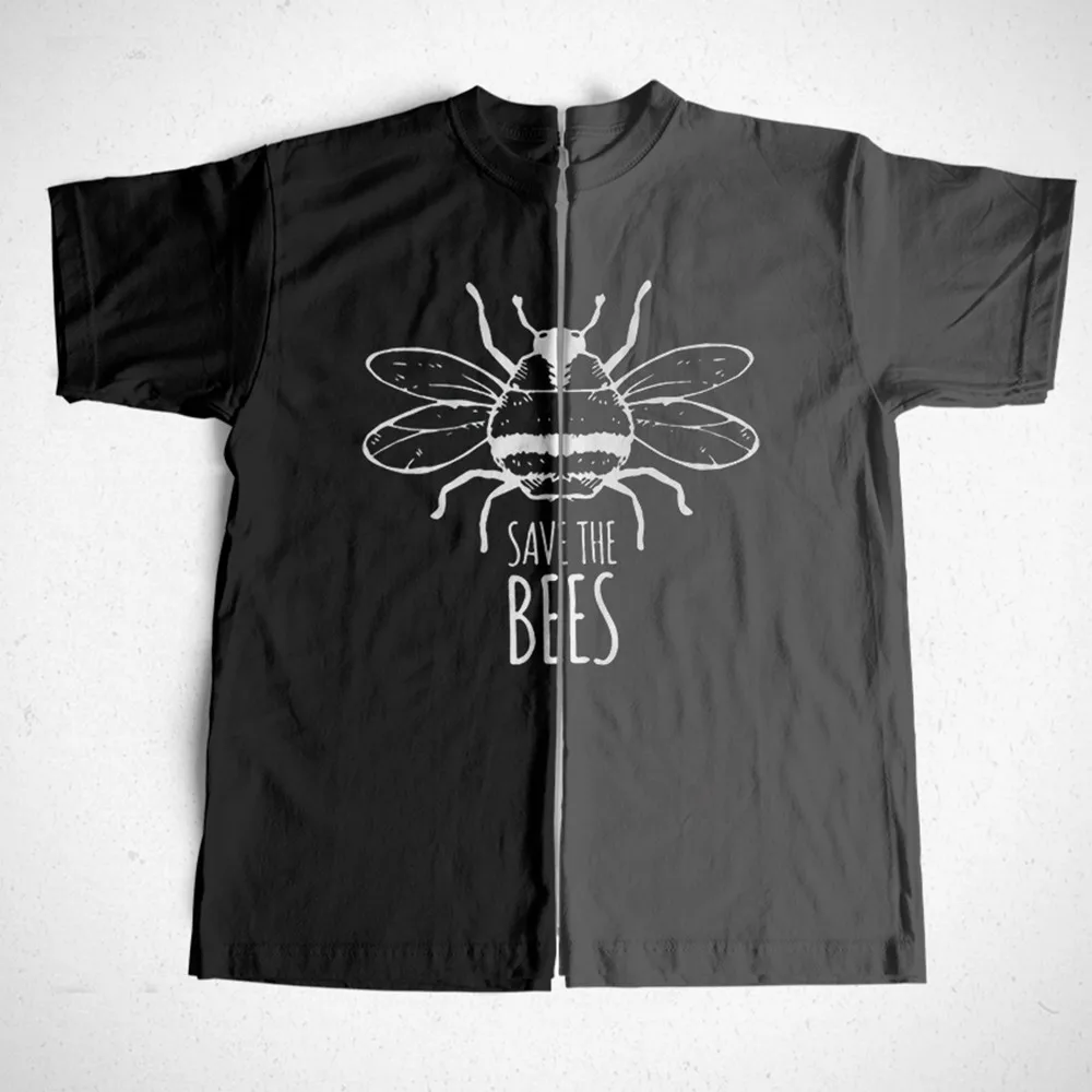 

COOLMIND 100% cotton bees print unisex T shirt loose bees men tshirt cool t-shirt men tee shirt BEES01