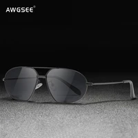 awgsee trend polarized sunglasses men women oval vintage metal frame retro shade glasses gafas hombre