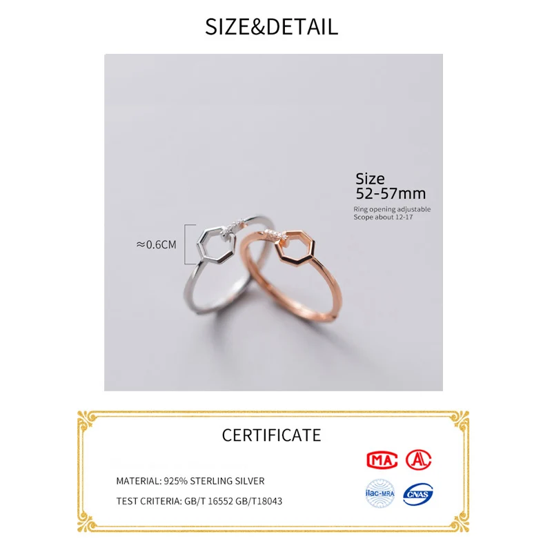 Кольца La Monada женские из серебра 925 пробы с изменяемым размером ювелирные