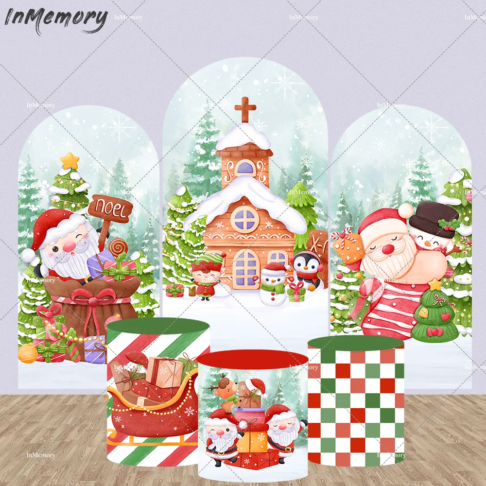 Украшение рождественской вечеринки арочный фон снеговик Санта-Чиара арочная