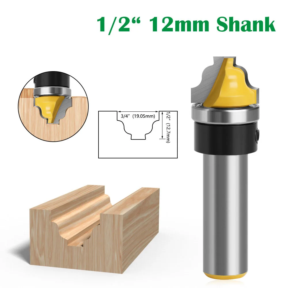 

1 Pc 12mm 1/2 Shank Faux Ogee Router Bit C3 Carbide Tipped Woodworking Cutters 12.7mm Wood Milling Cutter Carving Milling Cutter