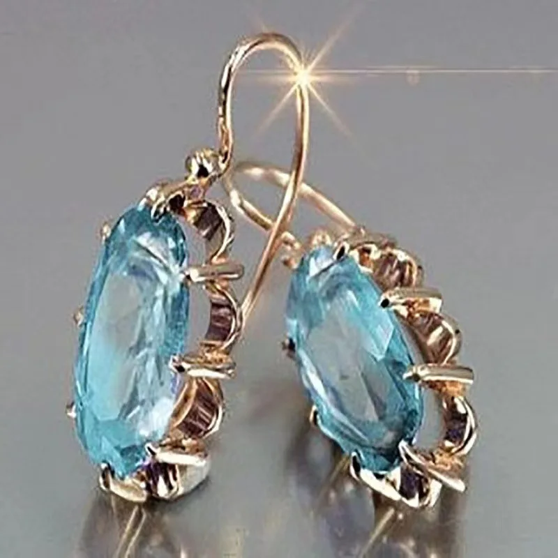 

Trendy Women Oval Cubic Zirconia Earrings Temperament Elegant Design Luxury Female Dangle Earrings Aesthetic Jewelry 2022