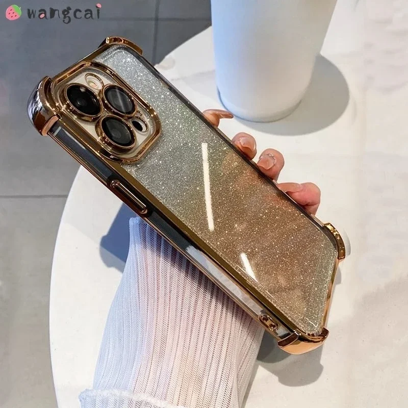 Чехол для телефона Honor X9A X9B X60i X50 Pro GT X50i X40i 90 Huawei P30 Lite Nova 4e с градиентом и блестящим