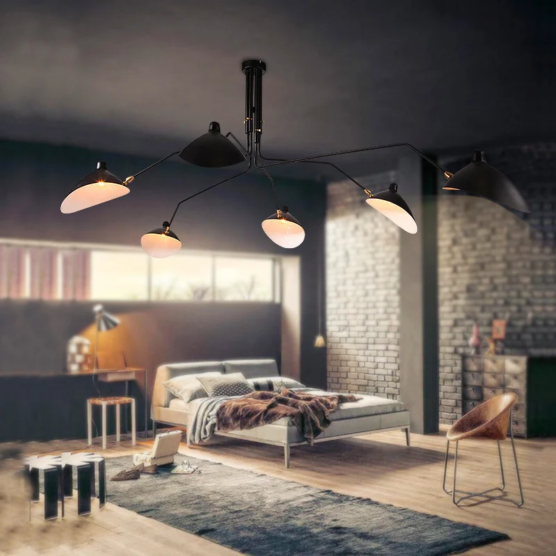 

Led Nordic Multi 3/6heads Ceiling Pandent Lights for Living Room Bedroom Black Ceiling Chandelier Luminaire Home Decor
