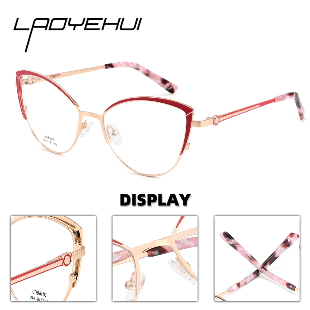 Cat Eye Glasses Frame Women's Eyeglasses Frames Retro Luxury Glasses Eyewear Optical Prescription Anti Blue Light Myopia Glasses
