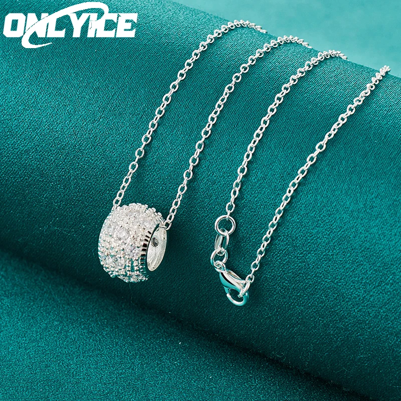 

925 Sterling Silver Necklace 40-75cm Fine Zircon Round Wheel Pendant For Women Fashion Wedding Engagement Luxury Jewelry Gifts