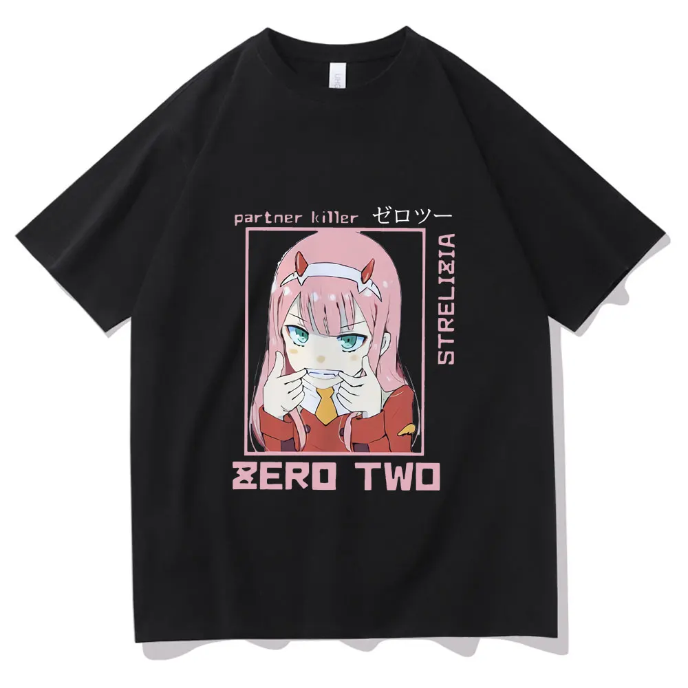 

Funny Cute Darling In The Franxx Print Tshirt Japan Anime Men Women T-shirt Harajuku Mangan Zero Two Unisex Tee Woman T Shirts