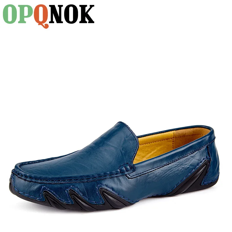 

Мужские повседневные Лоферы OPQNOK из натуральной кожи, мягкие дышащие туфли на плоской подошве, легкая обувь для мужчин