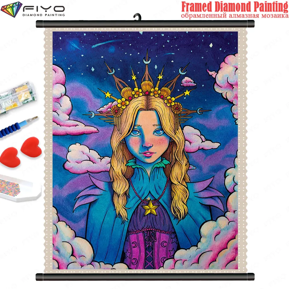 

Алмазная живопись 5D DIY Fantasy Girl изображение полного бриллианта мозаика вышивка с рамкой наборы для вышивки крестиком домашний декор Ручная р...