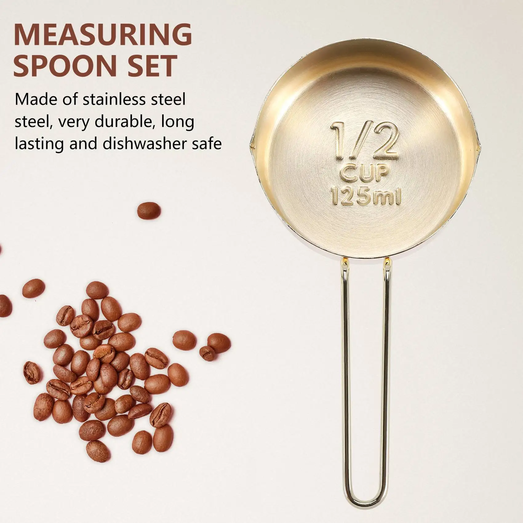 Золотые мерные чашки ложки набор из 8 предметов нержавеющей стали для сухого и