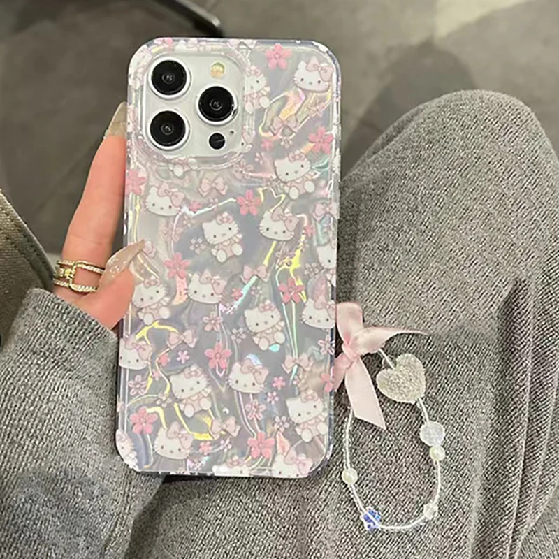 Чехол с рисунком Hello Kitty Sakura для Vivo V30 V27E V25E V40 Pro V29 Lite V30E Y56 Y38 Y22 Y35 Y22S Y31 Y33 Y51 Y78 5G