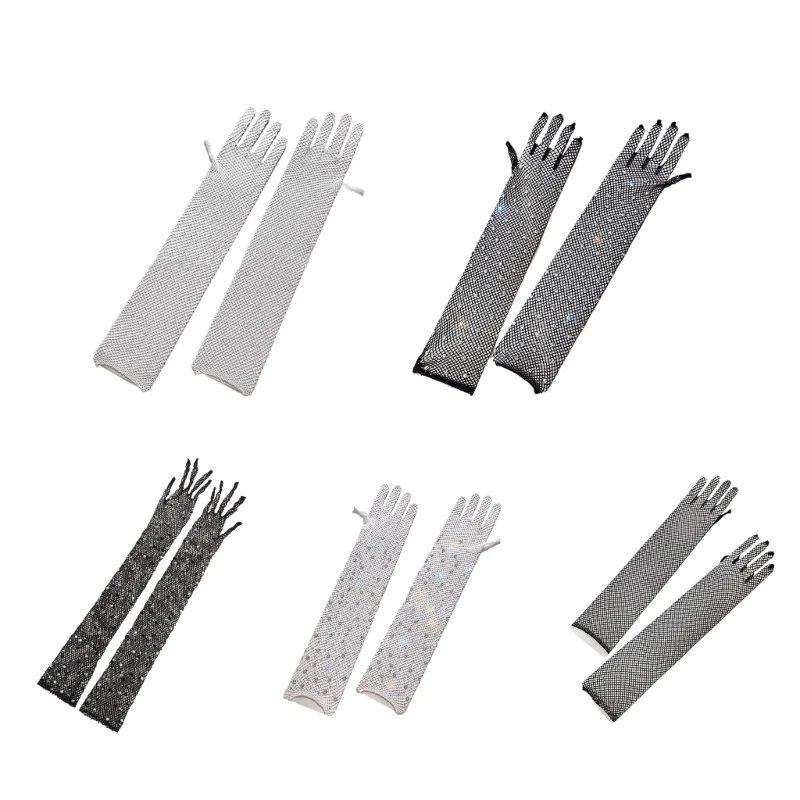 

1 пара, женские Сетчатые эластичные перчатки для ночного клуба