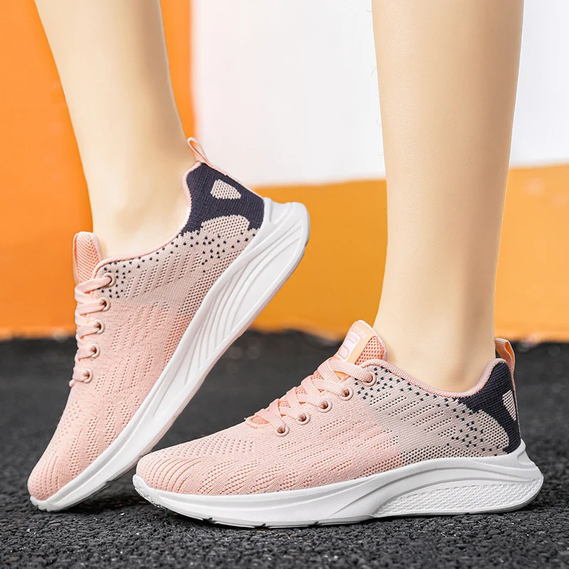 Women Walking Shoes Tennis Shoes Casual Outdoor Sports Trainer Sneakers Knitted Woman Terkking Sneaker