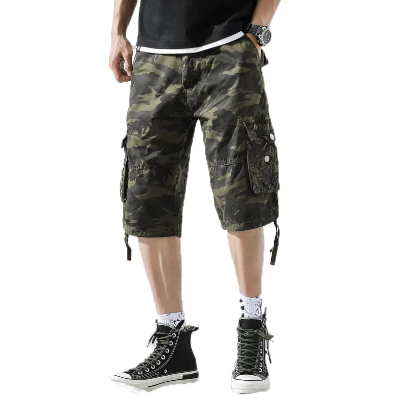 

2023 Summer Men Cargo Shorts Mens Camo Short Trousers Bottoms Mens Military Bermuda Masculina Casual Man Khaki Pantalones 29-40