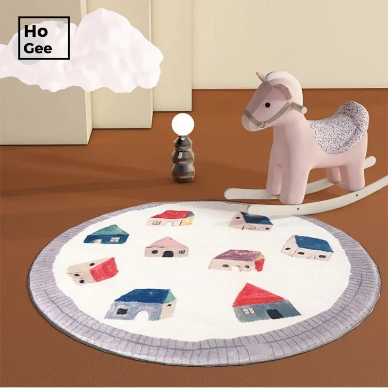 

Round Plush Play Mat For Children Fluffy Carpet For Living Room Soft Rugs To Bedroom Joyous Kids Room Carpets Baby Rug Floor Mat