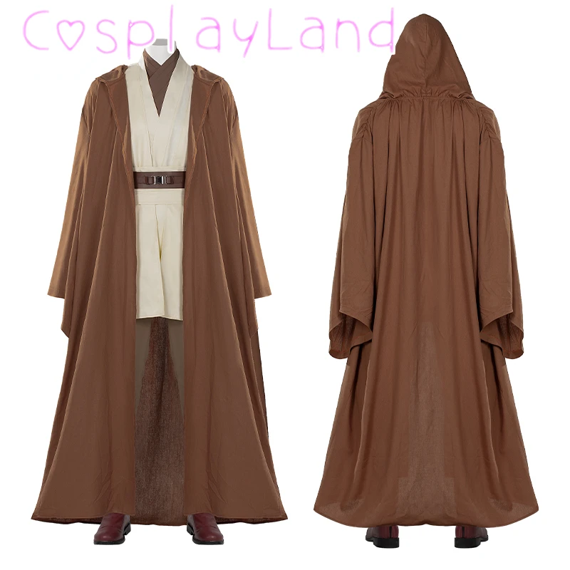 Obi Kenobi Cosplay Costume Custom Made Movie Star Cosplay Jedi Robe Adult Men Halloween Wars Obi Suit Full Set Outfit