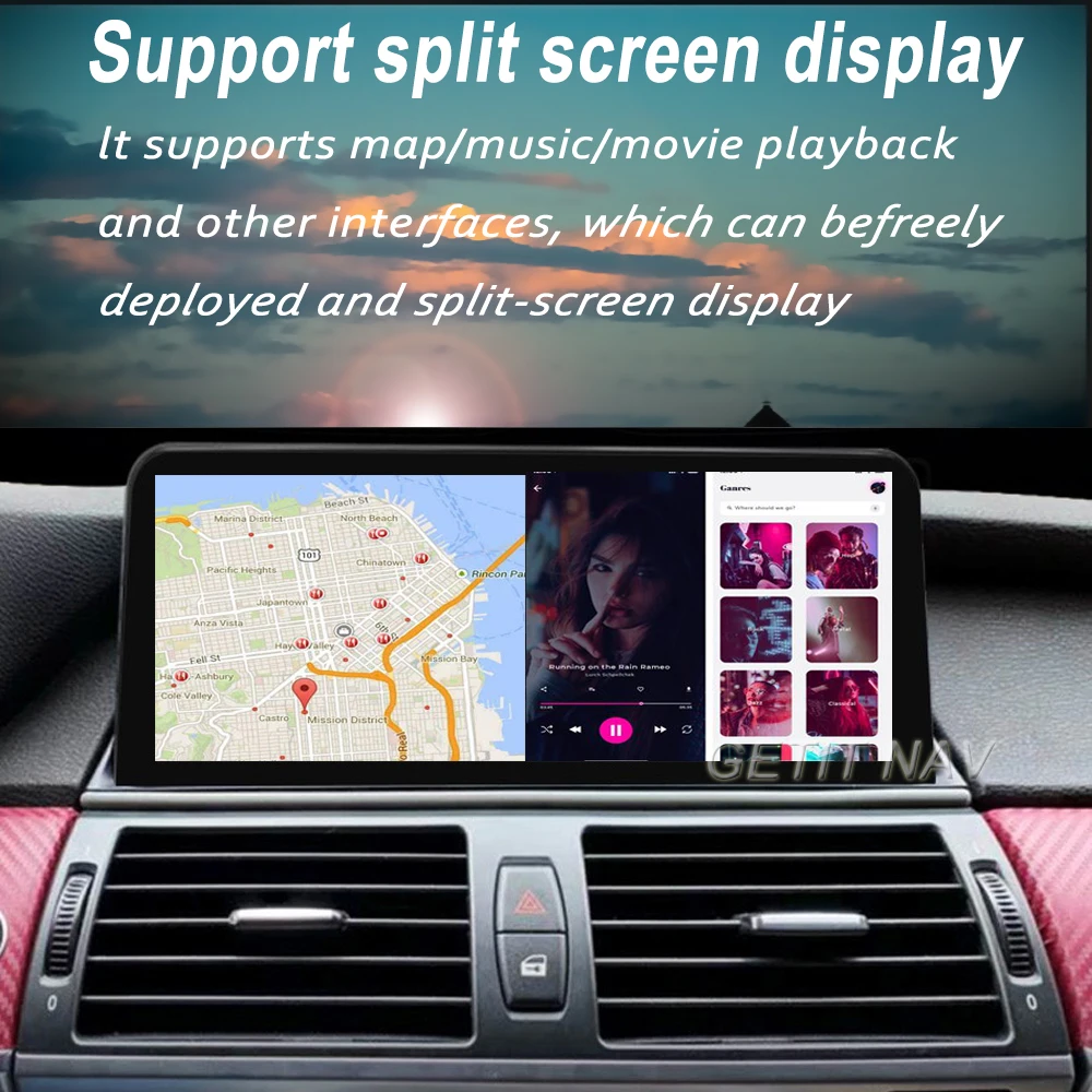 12 3 дюймовый IPS Carplay Android Автомобильный DVD-плеер GPS для BMW X5 E70 / X6 E71 (2007-2014) CCC CIC