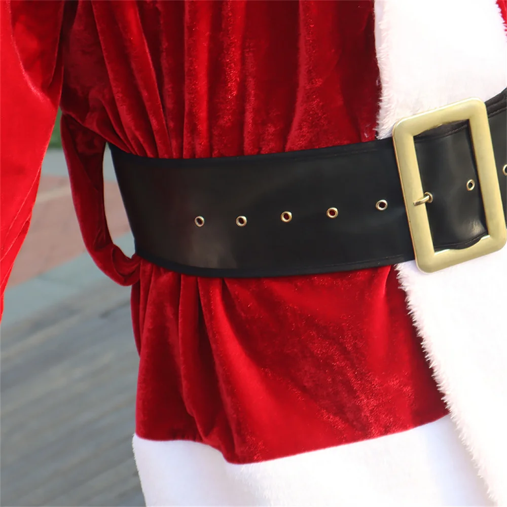 Christmas Santa Claus Costume Beard  Cosplay Santa Claus Clothes Fancy Dress In Christmas Men Costume Suit Adults Party Costume