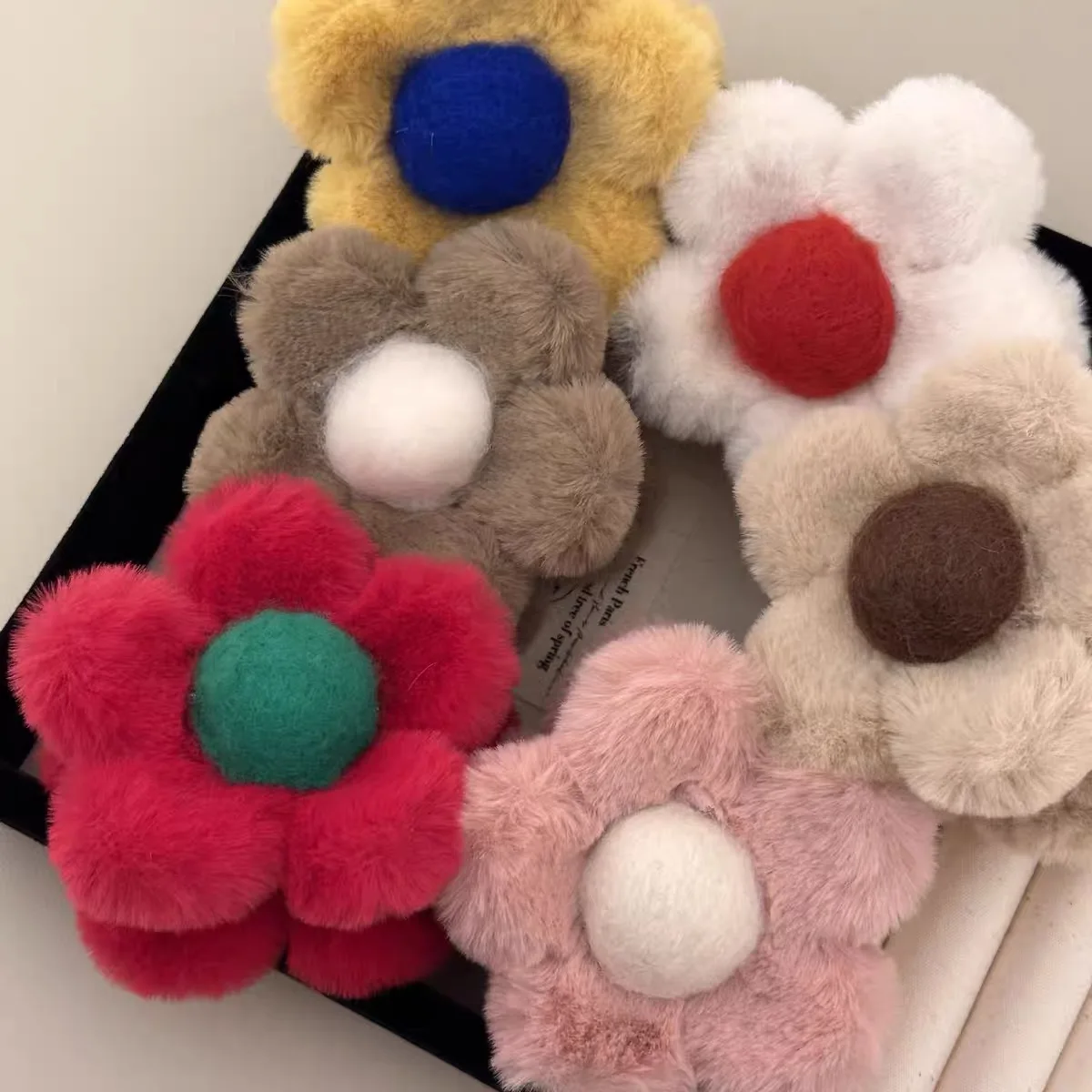 AISHG плюшевые заколки для волос с цветком